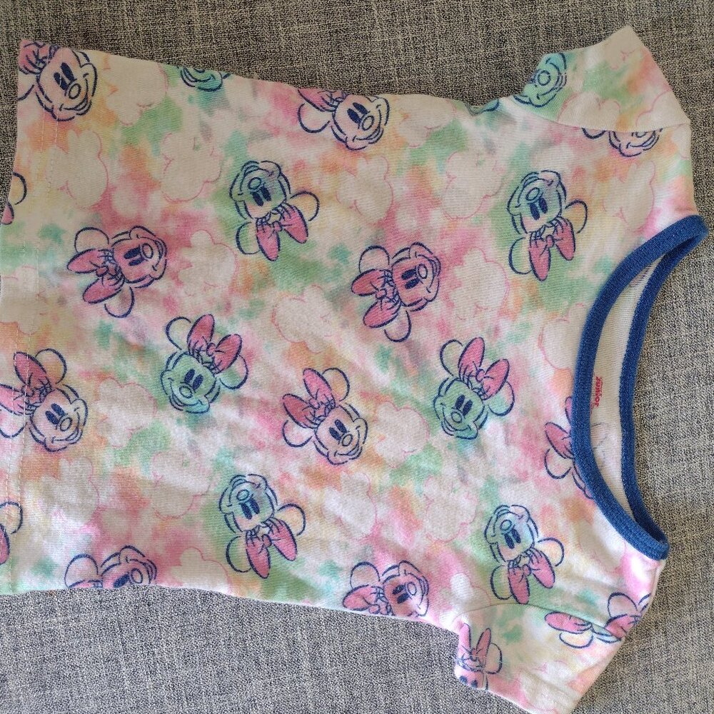 Disney Junior Minnie Mouse Pink Green Orange Short Sleeve Tee Size 3T